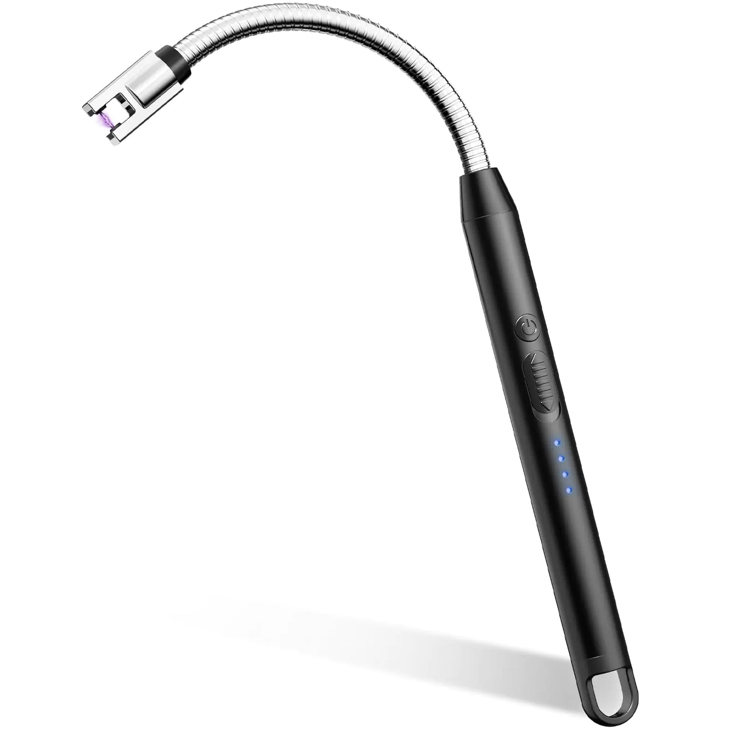 AJIJING Electric Lighter Candle Lighter with Safty Lock USB Type-C Port Windproof Flameless Arc Lighter Rechargeable Lighter with Led Battery Display (Black)
