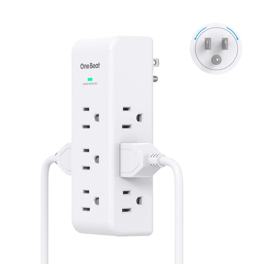 Surge Protector Outlet Extender with Rotating Plug 9 AC Multi Plug Wall Outlet Expander 1800J Wall Charger 3-Sided Power Strip Electrical Plug Adapter Outlet Splitter for Home Office College Dorm